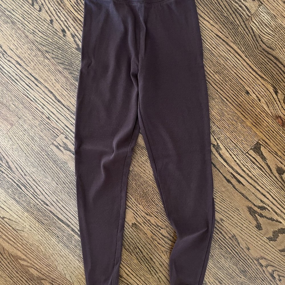 Zara girl's brown ribbed leggings size 11-12